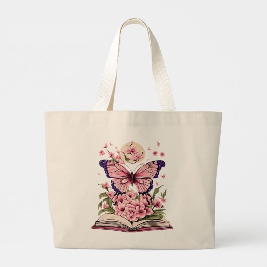 Betoverende vlinderbloesem grote tote bag (Achterkant)