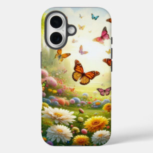Betoverende vlindertuin iPhone 16 hoesje
