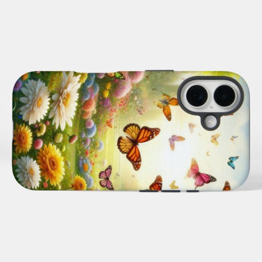 Betoverende vlindertuin Case-Mate iPhone case (Achterkant (horizontaal))