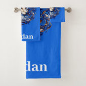 Betoverende vos met aangepaste naam bad handdoek (Insitu)