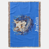 Betoverende vos met aangepaste naam deken (Voorkant Verticaal)