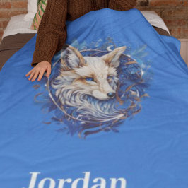 Betoverende vos met aangepaste naam fleece deken