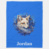 Betoverende vos met aangepaste naam fleece deken (Voorkant)