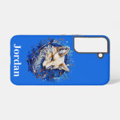 Betoverende vos met aangepaste naam samsung galaxy hoesje (Achterkant horizontaal)