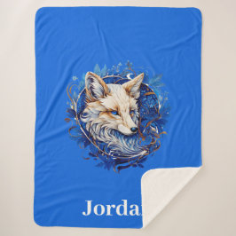 Betoverende vos met aangepaste naam sherpa deken