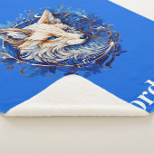 Betoverende vos met aangepaste naam sherpa deken (3/4)