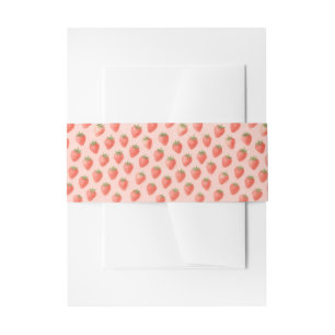 Betoverende Watercoloraardbei Baby Shower-patroon Uitnodigingen Wikkel