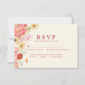 Betoverende Waterverf Bloemenboter geel Trouwen RSVP Kaartje (Voorkant)