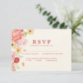 Betoverende Waterverf Bloemenboter geel Trouwen RSVP Kaartje (Staand voorkant)