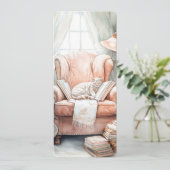 Betoverende Waterverf Booklover Bladwijzer Kaart (Staand voorkant)