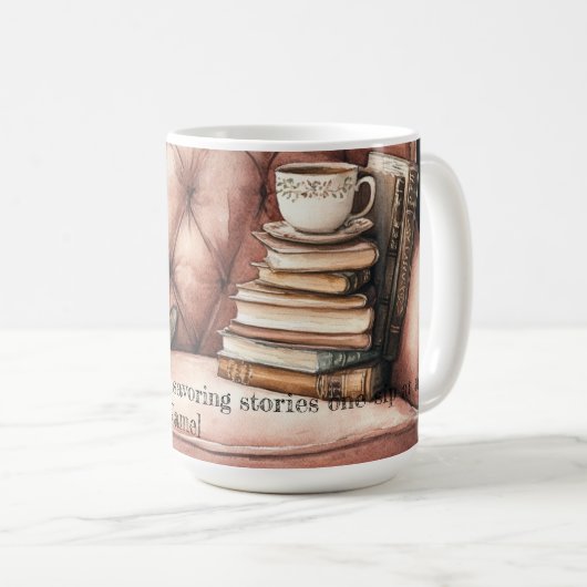 Betoverende Waterverf Booklover Mok (Voorkant rechts)