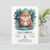 Betoverende Waterverf Capybara Verjaardag Kaart (Staand voorkant)