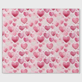 Betoverende Waterverf Harten | Stippenpatroon Cadeaupapier (Vlak)