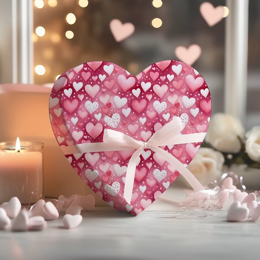 Betoverende Waterverf Harten | Stippenpatroon Cadeaupapier
