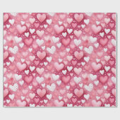 Betoverende Waterverf Harten | Stippenpatroon Cadeaupapier (Vlak)