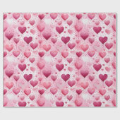 Betoverende Waterverf Hartjes | Stippenpatroon Cadeaupapier (Vlak)
