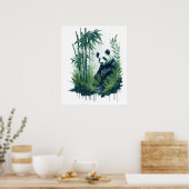 Betoverende Waterverf Panda in een Bamboebos Poster (Keuken)