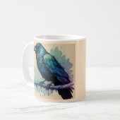 Betoverende Waterverf Raven Art: Bold & Mystical Koffiemok (Voorkant links)