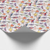 Betoverende Waterverf  vogelpatroon Cadeaupapier (Hoek)