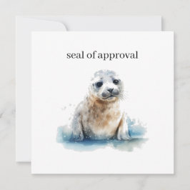 Betoverende Waterverf Zeehondje Pup, op maat Kaart