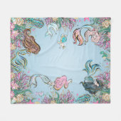 Betoverende Waterverf Zeemeermin Fleece Deken (Voorkant (Horizontaal))