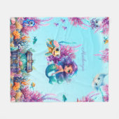 Betoverende Waterverf Zeemeermin gepersonaliseerd Fleece Deken (Voorkant (Horizontaal))