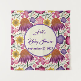 Betoverende Wildflower Baby shower Wandkleed