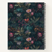 Betoverende Wildflower Garden in roze en donkergro Notitieboek (Achterkant)