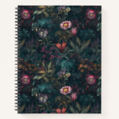 Betoverende Wildflower Garden in roze en donkergro Notitieboek (Voorkant)