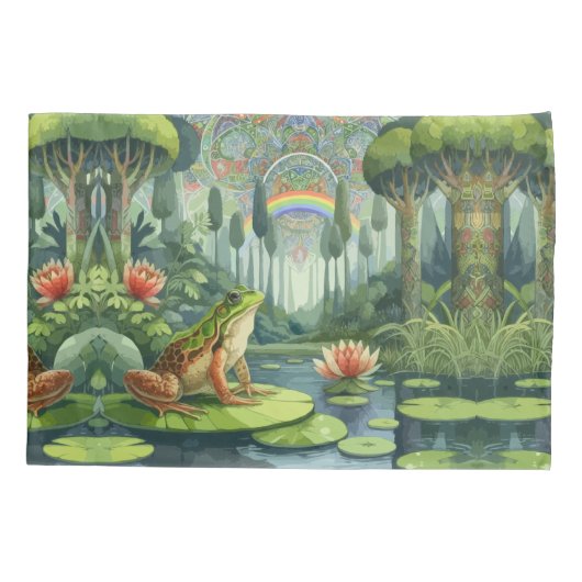 Betoverende William Morris Frog in een bos Kussensloop (Achterkant)