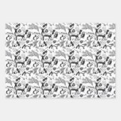 Betoverende Winter Forest Dieren Xmas Hand-getrokk Inpakpapier Vel (Voorkant)