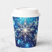 Betoverende Winter Snowflake Paper Cup - Sparkling Papieren Bekers (Links)