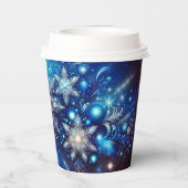 Betoverende Winter Snowflake Paper Cup - Sparkling Papieren Bekers (Achterkant)