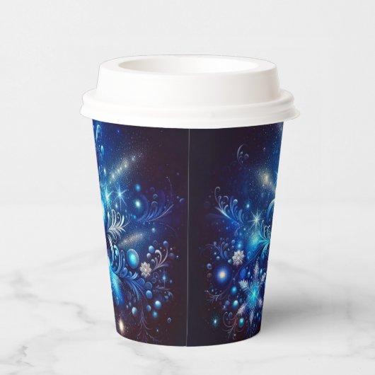 Betoverende Winter Snowflake Paper Cup - Sparkling Papieren Bekers (Rechts)
