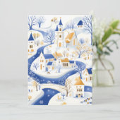 Betoverende Winterdorp Kerstkaart (Staand voorkant)