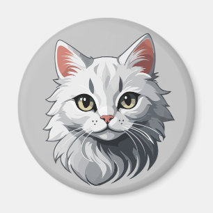 Betoverende Witte Kat Magneet
