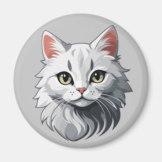 Betoverende Witte Kat Magneet (Voorkant)