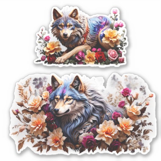 Betoverende Wolven Vinyl Stickers Aanpassen (Voorkant)