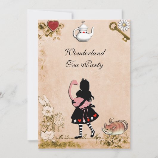 Betoverende Wonderland Tea Party Moederdag Kaart (Voorkant)