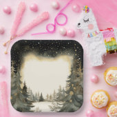 Betoverende Woodland Christmas Papieren Bordje (Feest)