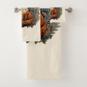 Betoverende Woodland Fox met aangepaste naam Bad Handdoek (Insitu)