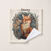 Betoverende Woodland Fox met aangepaste naam Bad Handdoek (Wasdoekje)