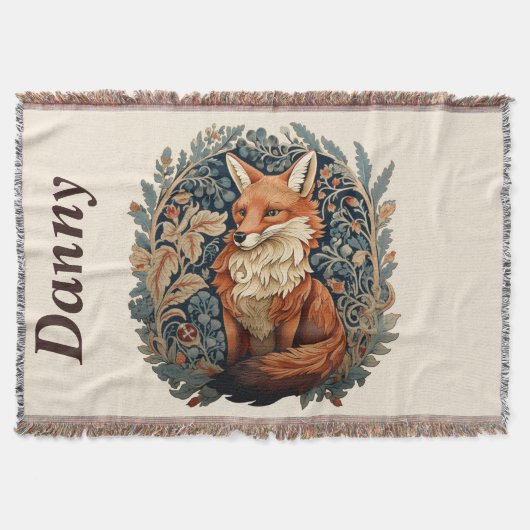 Betoverende Woodland Fox met aangepaste naam Deken (Voorkant)