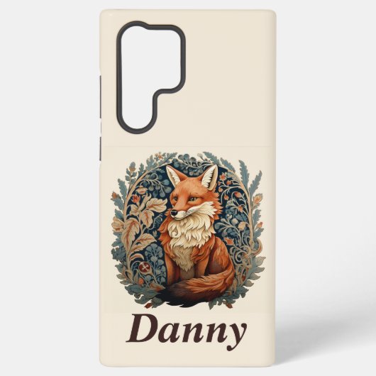 Betoverende Woodland Fox met aangepaste naam Samsung Galaxy Hoesje (Achterkant)