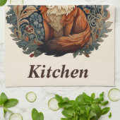 Betoverende Woodland Fox met aangepaste naam Theedoek (Gevouwen)