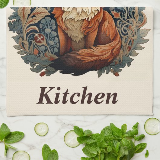 Betoverende Woodland Fox met aangepaste naam Theedoek (Gevouwen)