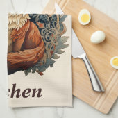 Betoverende Woodland Fox met aangepaste naam Theedoek (Quarter Fold)