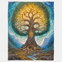 Betoverende Yggdrasil gloeiende boom Magisch lands
