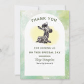 Betoverende Zebra Baby shower Flat Bedankt Card (Voorkant)