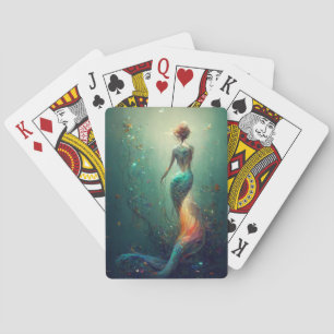 Betoverende zeemeermin etherische schoonheid pokerkaarten